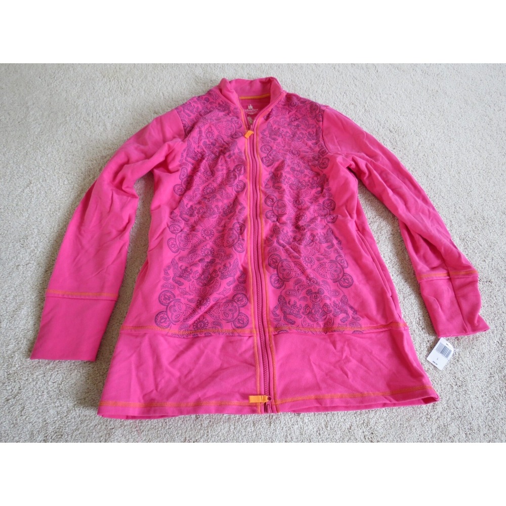 NWT Women's Disney Parks Full Zip Jacket Sweatshirt Pink Mickey Mandala Large